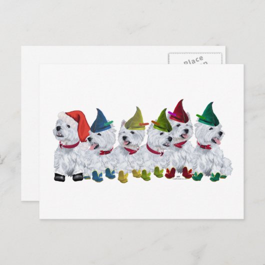 KerstElves Feestdagenkaart (Voorkant / Achterkant)