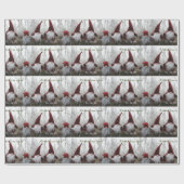 KerstElves Silver Burgundy Cute Typografie Cadeaupapier (Vlak)