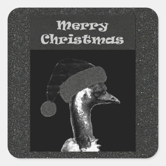 Kerstemu Vierkante Sticker (Voorkant)