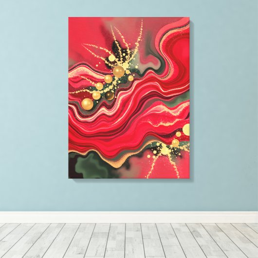 Kerstenergie Bloei Abstracte Frequentie Omwikkeld Canvas Afdruk (Insitu (Houten vloer))