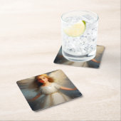 Kerstengel 2 kartonnen onderzetters (Insitu)