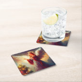 Kerstengel 3 kartonnen onderzetters (Insitu)