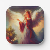 Kerstengel 3 papieren bordje (Voorkant)