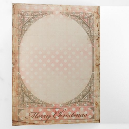 kerstengel 3 - Wenskaart Drieluik Wenskaart (Binnenzijde eerst)