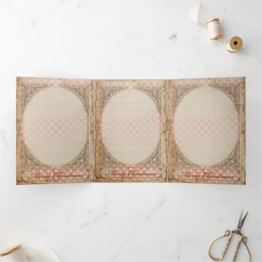 kerstengel 3 - Wenskaart Drieluik Wenskaart (Binnen)