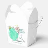 Kerstengel aangepaste tekst gunst vak bedankdoosjes (Geopend)