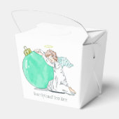 Kerstengel aangepaste tekst gunst vak bedankdoosjes (Achterkant)