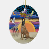 Kerstengel - Belgische Malinois Keramisch Ornament (Rechts)
