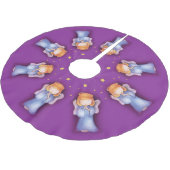 Kerstengel bidt paarse kerstboomrok kerstboom rok (Gekanteld)