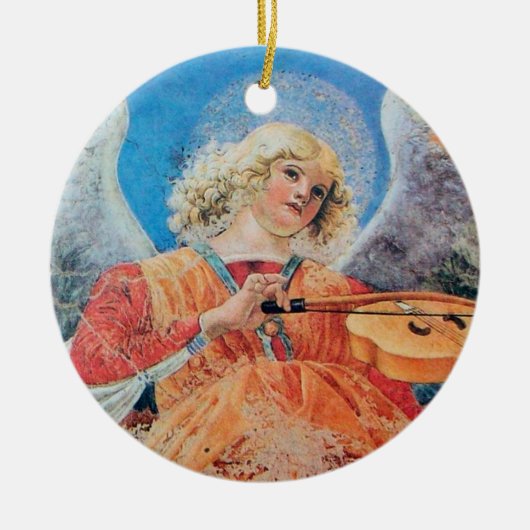 KERSTENGEL Blauwe saffier Keramisch Ornament (Voorkant)