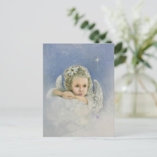 kerstengel briefkaart (Staand voorkant)