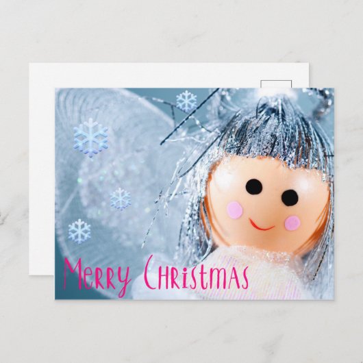 kerstengel briefkaart (Voorkant / Achterkant)