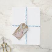 Kerstengel cadeaubijslab Vintage Cadeaulabel (Met Touw)