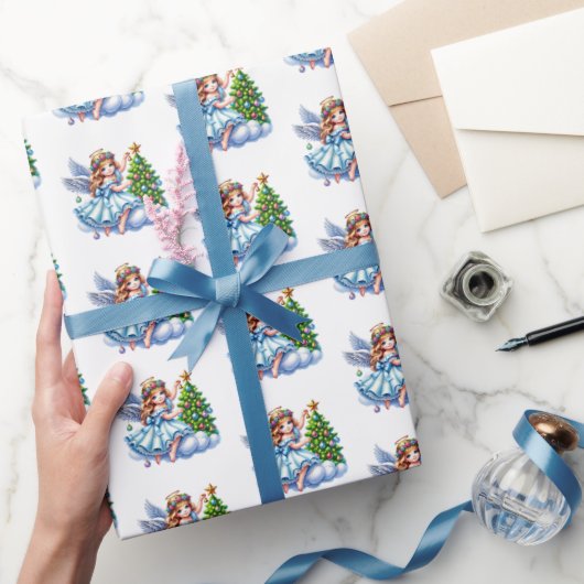 Kerstengel Cadeaupapier (Geschenken)