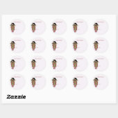 Kerstengel cadeautag ronde sticker (Vel)