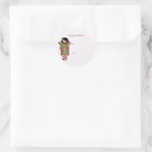 Kerstengel cadeautag ronde sticker (Tas)