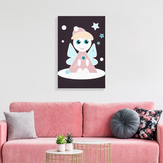 Kerstengel Canvas Afdruk (Insitu (Woonkamer))