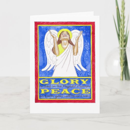 kerstengel Christelijk Feestdagen Kaart (Voorkant)