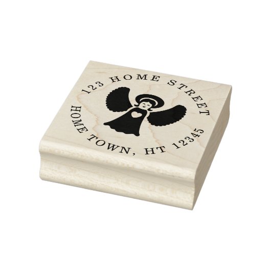 Kerstengel Circulaire Retouradres Rubberstempel (Stempel)