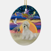 Kerstengel- Coton de Tulear Keramisch Ornament (Rechts)