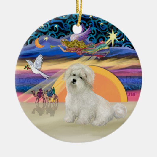 Kerstengel- Coton de Tulear Keramisch Ornament (Voorkant)