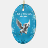 Kerstengel Dachshund Keramisch Ornament (Links)