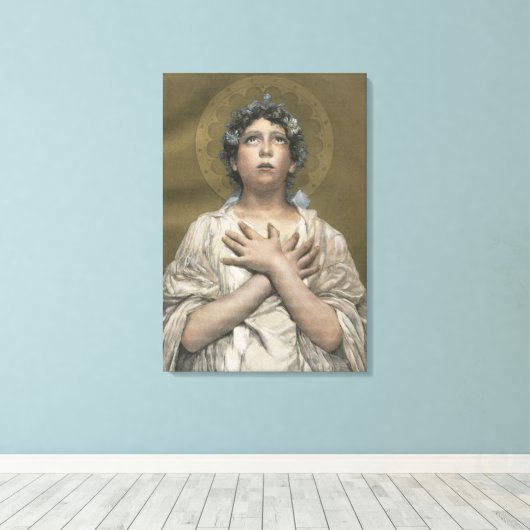 Kerstengel (door Erulo Eroli) Canvas Afdruk (Insitu (Houten vloer))