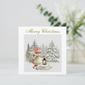 Kerstengel en kind uit de oude doos feestdagenkaart (Staand voorkant)