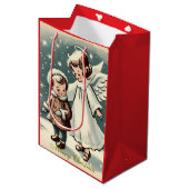 Kerstengel en kind uit de oude doos medium cadeauzakje (Voorkant Gekanteld)