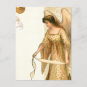 Kerstengel en siervoorwerpen briefkaart (Voorkant)