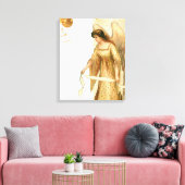 Kerstengel en siervoorwerpen canvas afdruk (Insitu (Woonkamer))