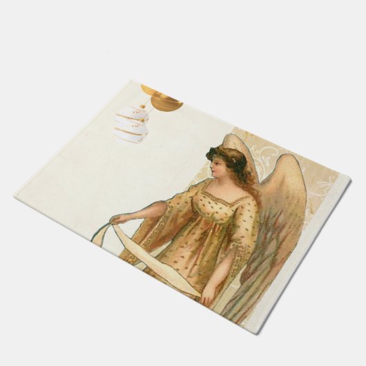 Kerstengel en siervoorwerpen deurmat (Schuin)