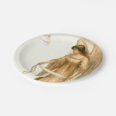 Kerstengel en siervoorwerpen papieren bordje (Gekanteld)