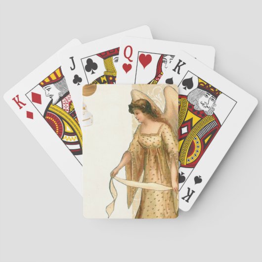 Kerstengel en siervoorwerpen pokerkaarten (Achterkant)