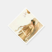 Kerstengel en siervoorwerpen servet (Hoek)