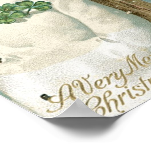 Kerstengel en Snowman Poster (Hoek)