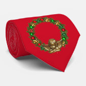 Kerstengel en Wreath Red Stropdas (Opgerold)