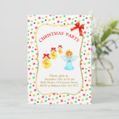 Kerstengel Feest Uitnodiging (Staand voorkant)