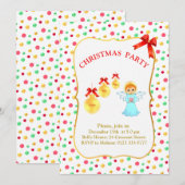 Kerstengel Feest Uitnodiging (Voorkant / Achterkant)