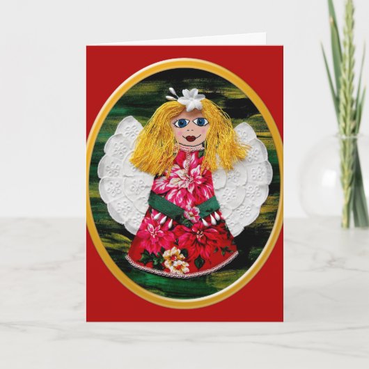 kerstengel feestdagen kaart (Voorkant)