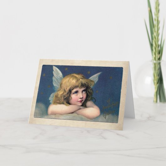 kerstengel feestdagen kaart (Voorkant)