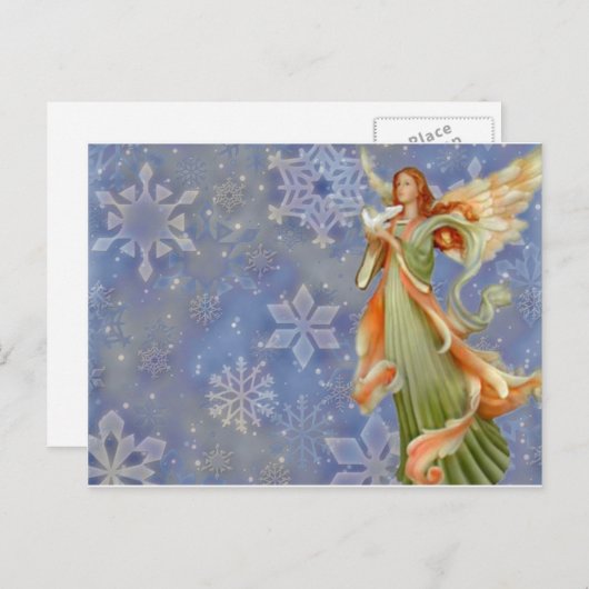 kerstengel feestdagenkaart (Voorkant / Achterkant)