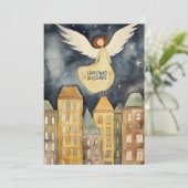 kerstengel feestdagenkaart (Staand voorkant)