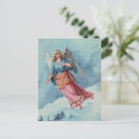 kerstengel feestdagenkaart (Staand voorkant)