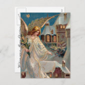 kerstengel feestdagenkaart (Voorkant / Achterkant)