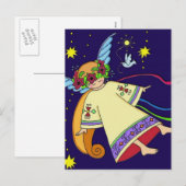 kerstengel feestdagenkaart (Voorkant / Achterkant)