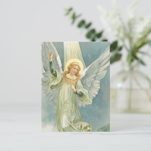 kerstengel feestdagenkaart (Staand voorkant)