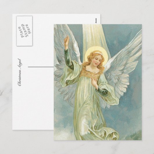 kerstengel feestdagenkaart (Voorkant / Achterkant)