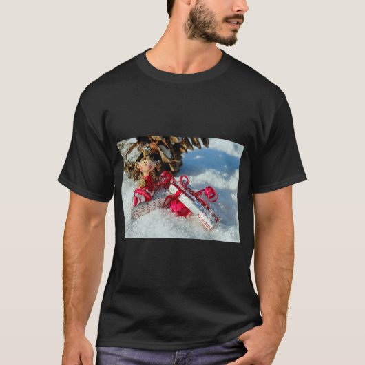 Kerstengel Festieve Grafiek T-shirt (Voorkant)