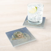Kerstengel Glas Onderzetter (Schuin)